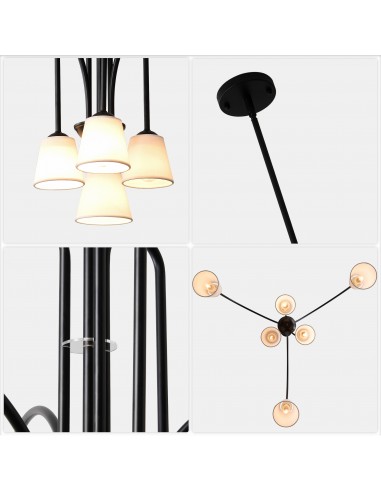 40” Modern 6-Light Chandelier with...
