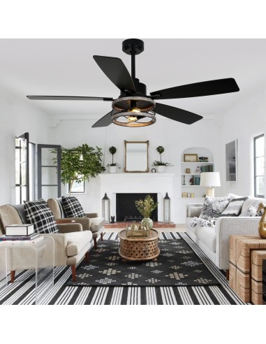 Oaks Aura 52” Black 5-Blade Ceiling...