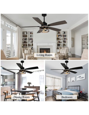 Oaks Aura 52” Black 5-Blade Ceiling...