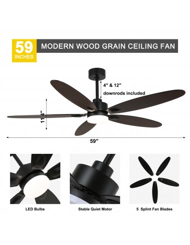 Oaks Aura 60” Ceiling Fan with LED...