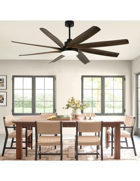 Oaks Aura 72” 8-Blade Classic Propeller Ceiling Fan with LED Light and Remote Control