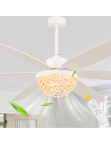 Oaks Aura 65” Boho Wood Bead Ceiling...