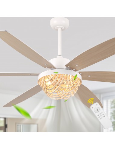 Oaks Aura 65” Boho Wood Bead Ceiling...