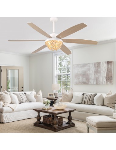 Oaks Aura 65” Boho Wood Bead Ceiling...