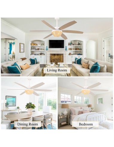 Oaks Aura 65” Boho Wood Bead Ceiling...