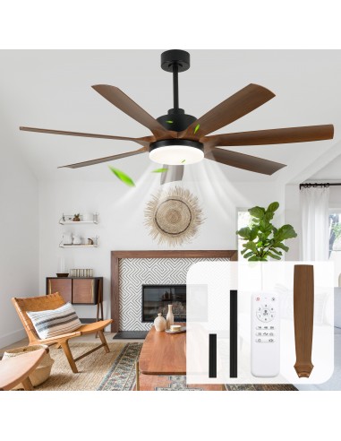 Oaks Aura 60" Black Ceiling Fan with...