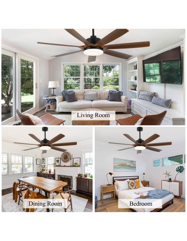 Oaks Aura 60" Black Ceiling Fan with...