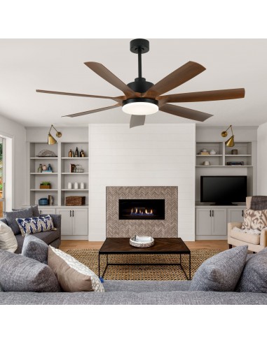 Oaks Aura 60" Black Ceiling Fan with...