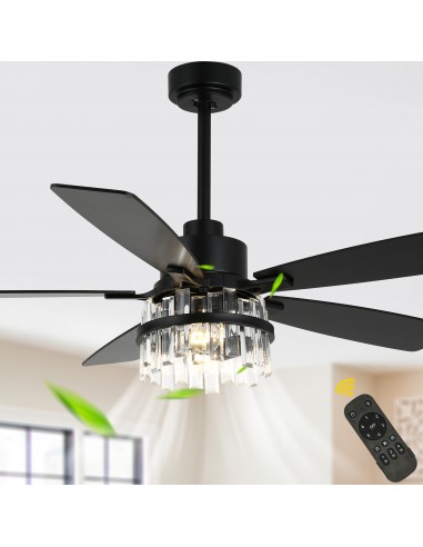 Oaks Aura 52” Black Crystal Ceiling...