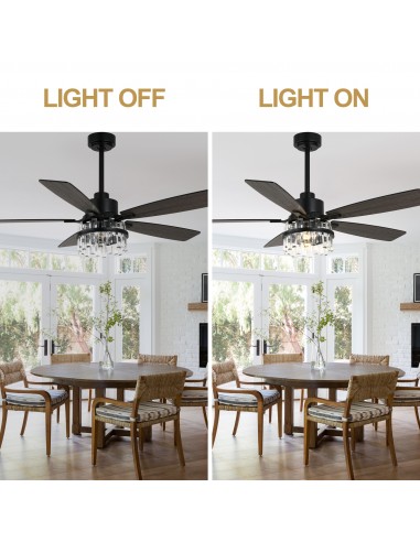 Oaks Aura 52” Black Crystal Ceiling...