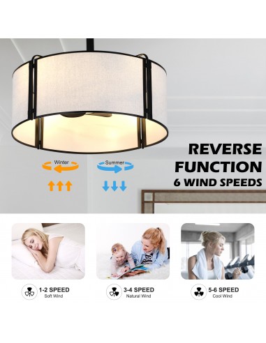 Oaks Aura 20” Fabric Drum Ceiling Fan...