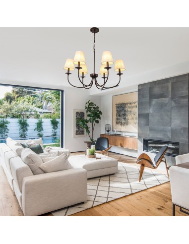 Oaks Aura 30" 6-Light Farmhouse Black...