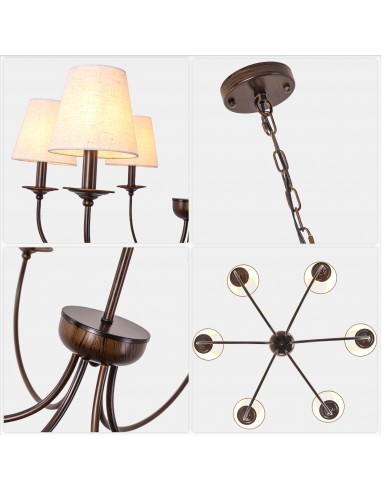 Oaks Aura 30" 6-Light Farmhouse Black...