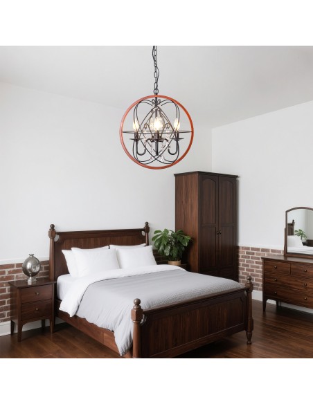 Oaks Aura 17 Inch 6-Light Crystal Sphere Chandelier for Dining Room, Bedroom