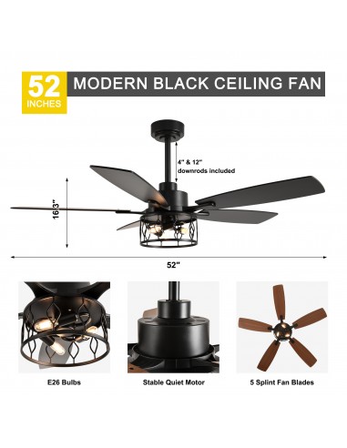 Oaks Aura 52” Modern Ceiling Fan with...