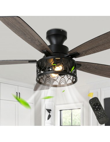 Oaks Aura 52" Black Flush Mount...