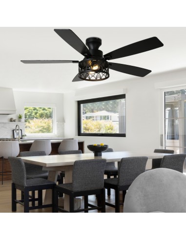 Oaks Aura 52" Black Flush Mount...