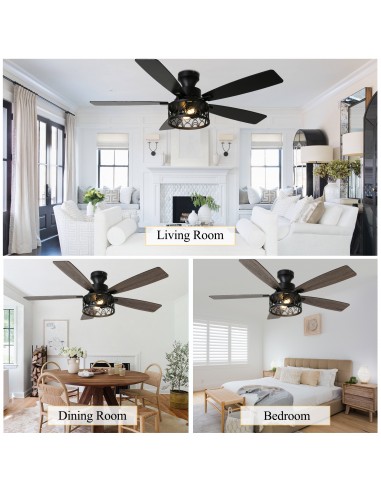 Oaks Aura 52" Black Flush Mount...