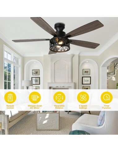 Oaks Aura 52" Black Flush Mount...