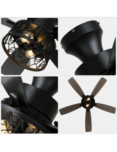 Oaks Aura 52" Black Flush Mount...