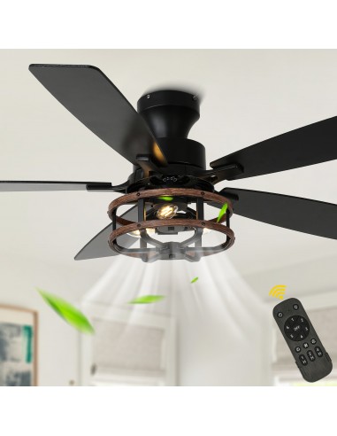 Oaks Aura 52" Black Flush Mount...