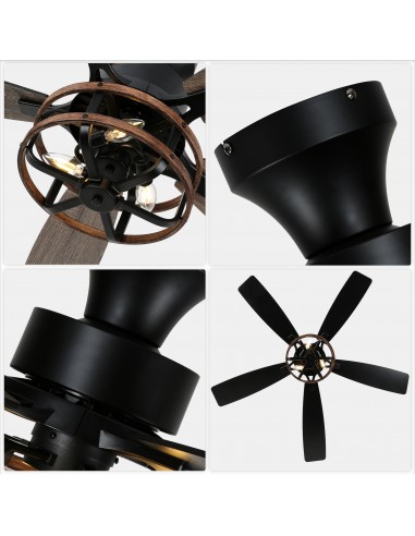 Oaks Aura 52" Black Flush Mount...