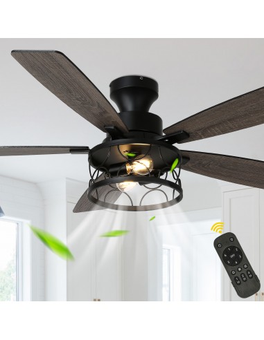 Oaks Aura 52" Black Flush Mount...