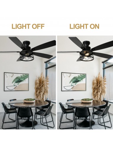 Oaks Aura 52" Black Flush Mount...