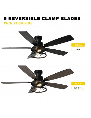 Oaks Aura 52" Black Flush Mount...