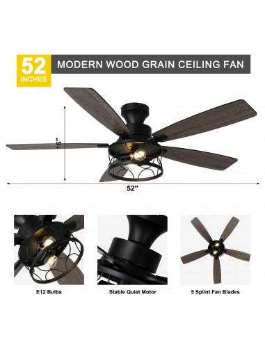 Oaks Aura 52" Black Flush Mount...