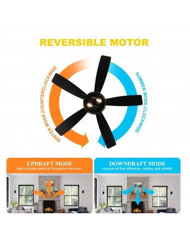 Oaks Aura 52" Black Flush Mount...