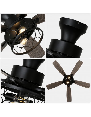 Oaks Aura 52" Black Flush Mount...