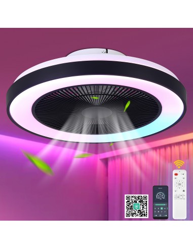 19" Smart RGB Ceiling Fan with LED...