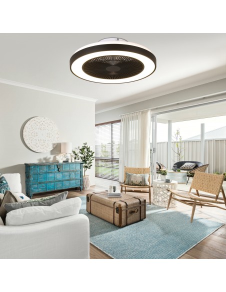 19" Smart RGB Ceiling Fan with LED Light, App & Voice Control, Remote, 6-Speed DC Motor for Bedroom, Living Room