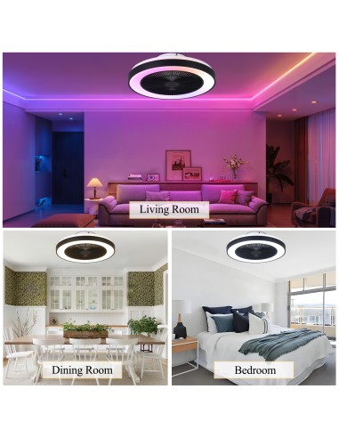 19" Smart RGB Ceiling Fan with LED...