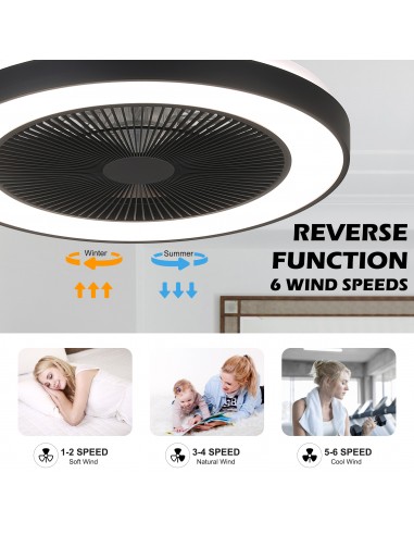 19" Smart RGB Ceiling Fan with LED...