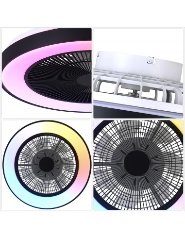 19" Smart RGB Ceiling Fan with LED...