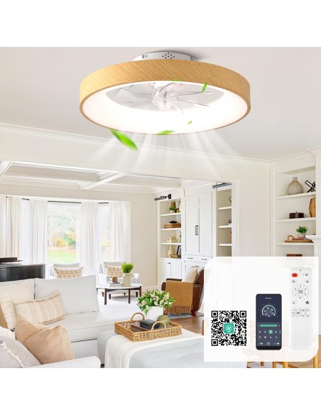 Oaks Aura 20" Smart RGB Ceiling Fan with LED Light, App & Voice Control, Remote, 6-Speed DC Motor for Bedroom Living Room