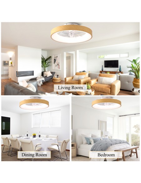 Oaks Aura 20" Smart RGB Ceiling Fan with LED Light, App & Voice Control, Remote, 6-Speed DC Motor for Bedroom Living Room