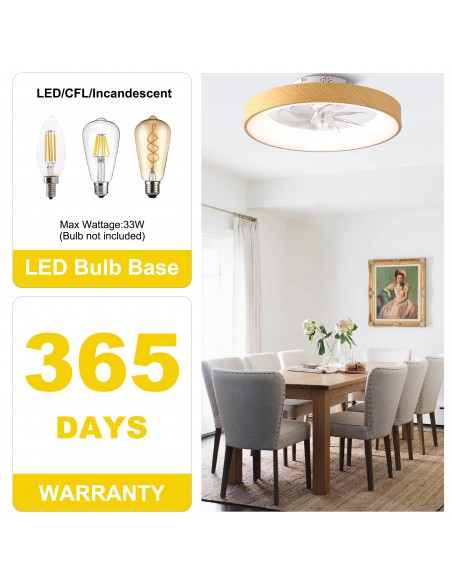 Oaks Aura 20" Smart RGB Ceiling Fan with LED Light, App & Voice Control, Remote, 6-Speed DC Motor for Bedroom Living Room