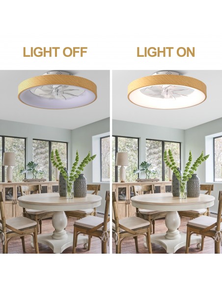 Oaks Aura 20" Smart RGB Ceiling Fan with LED Light, App & Voice Control, Remote, 6-Speed DC Motor for Bedroom Living Room