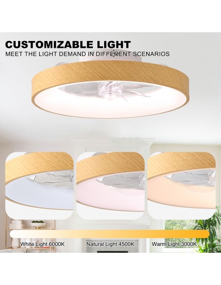 Oaks Aura 20" Smart RGB Ceiling Fan with LED Light, App & Voice Control, Remote, 6-Speed DC Motor for Bedroom Living Room