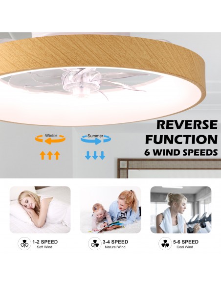 Oaks Aura 20" Smart RGB Ceiling Fan with LED Light, App & Voice Control, Remote, 6-Speed DC Motor for Bedroom Living Room