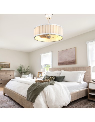 20" Farmhouse Caged Ceiling Fan with...