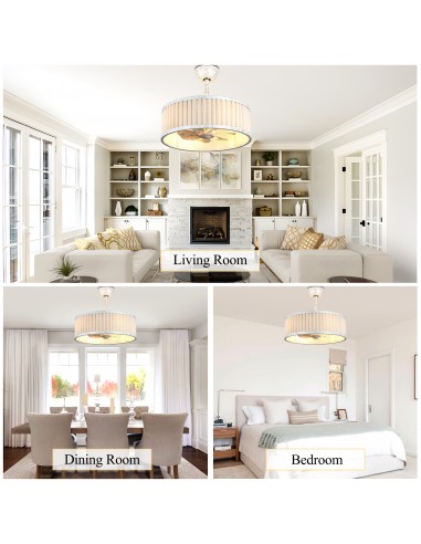 20" Farmhouse Caged Ceiling Fan with...