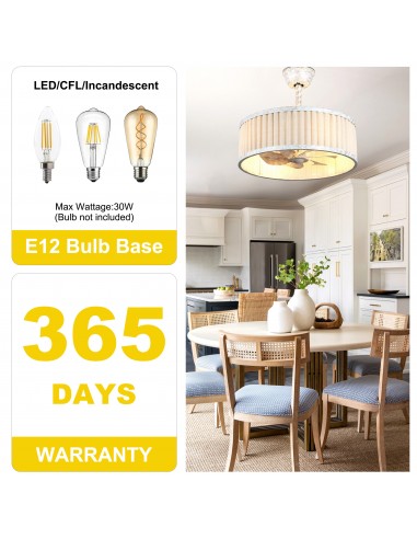 20" Farmhouse Caged Ceiling Fan with...