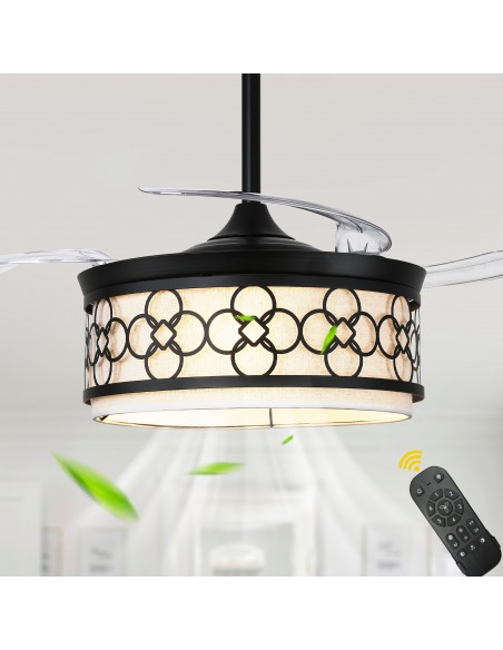 Oaks Aura 42" Black Ceiling Fan with Light and Remote