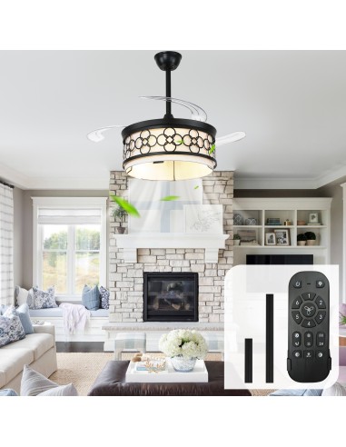 Oaks Aura 42" Black Ceiling Fan with...