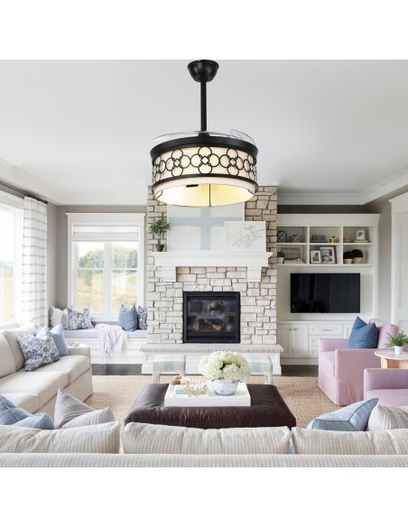 Oaks Aura 42" Black Ceiling Fan with Light and Remote