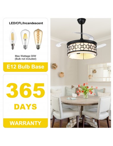 Oaks Aura 42" Black Ceiling Fan with...